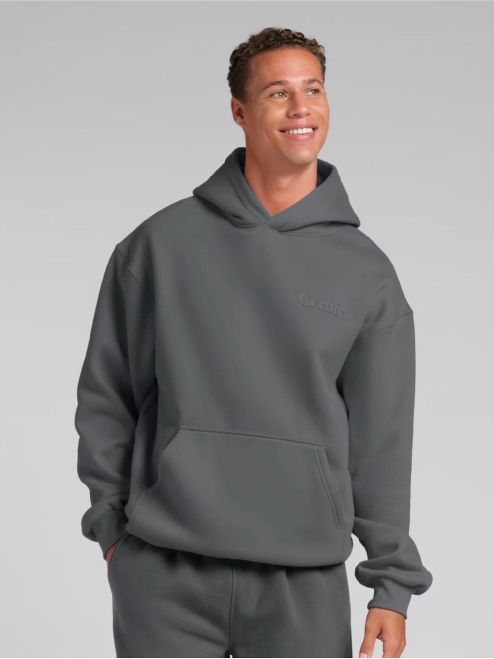 Comfrt minimalist hoodie - steel grey